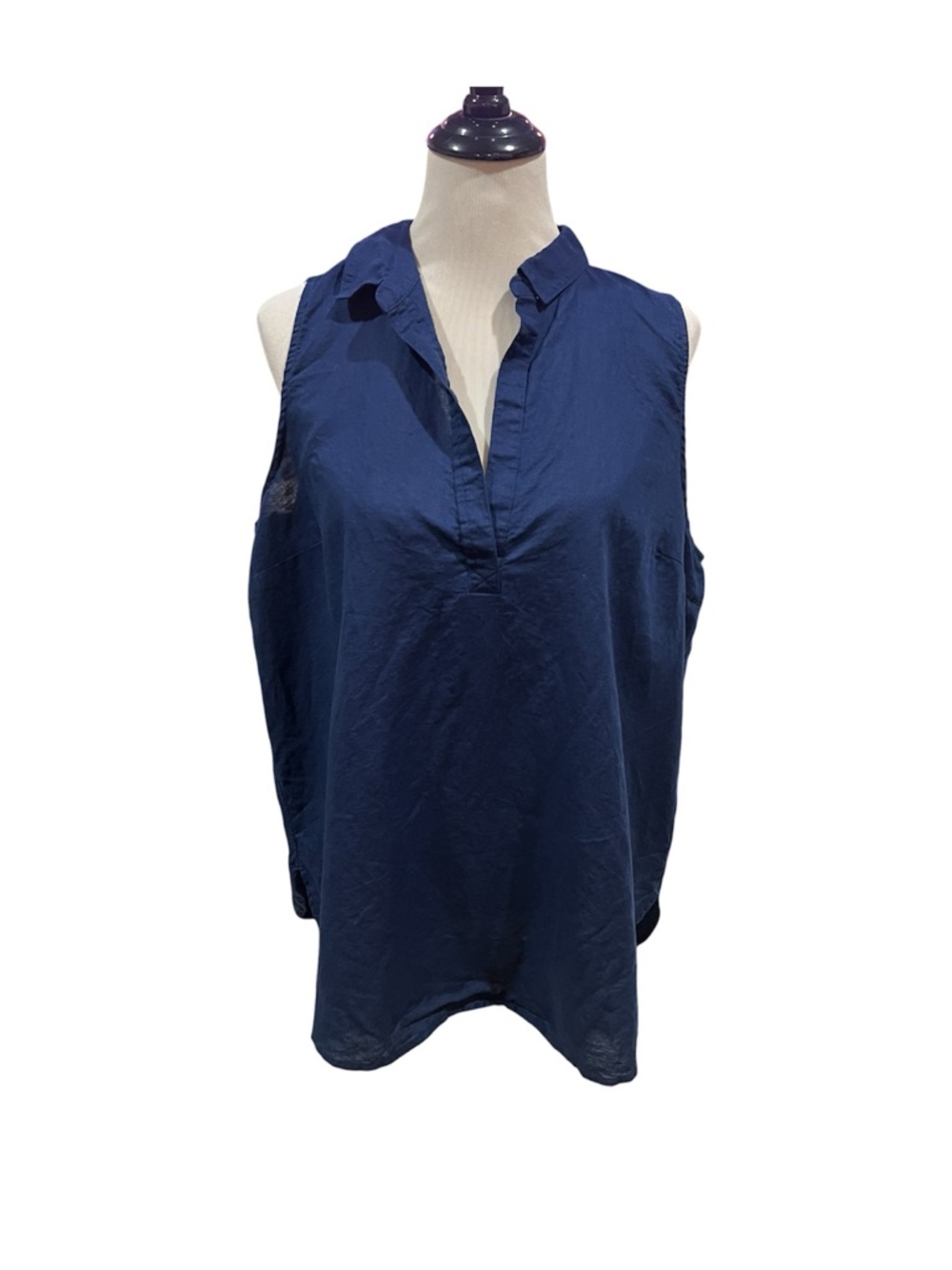 J. Crew Blue Linen Sleeveless Top Size XL
